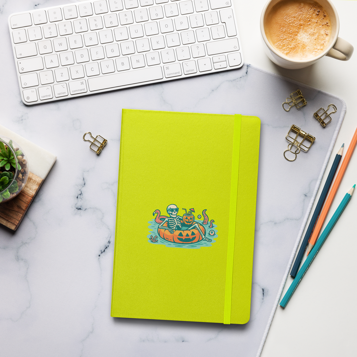 Summerween Skeleton Hardcover Notebook – Spooky Halloween JournalBook