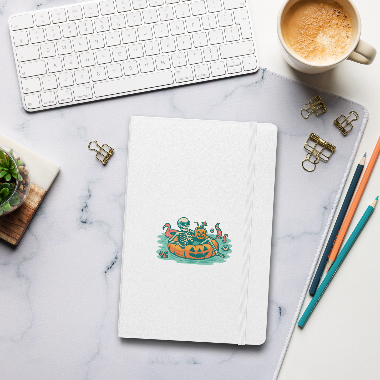 Summerween Skeleton Hardcover Notebook – Spooky Halloween JournalBook