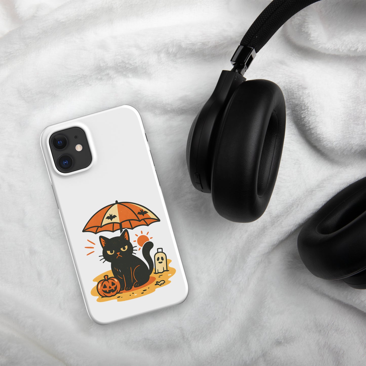 Summerween Grumpy Cat Snap iPhone Case β Slim Spooky Cover (11, 12, 13, 14, 15, 16, Pro, Pro Max)
