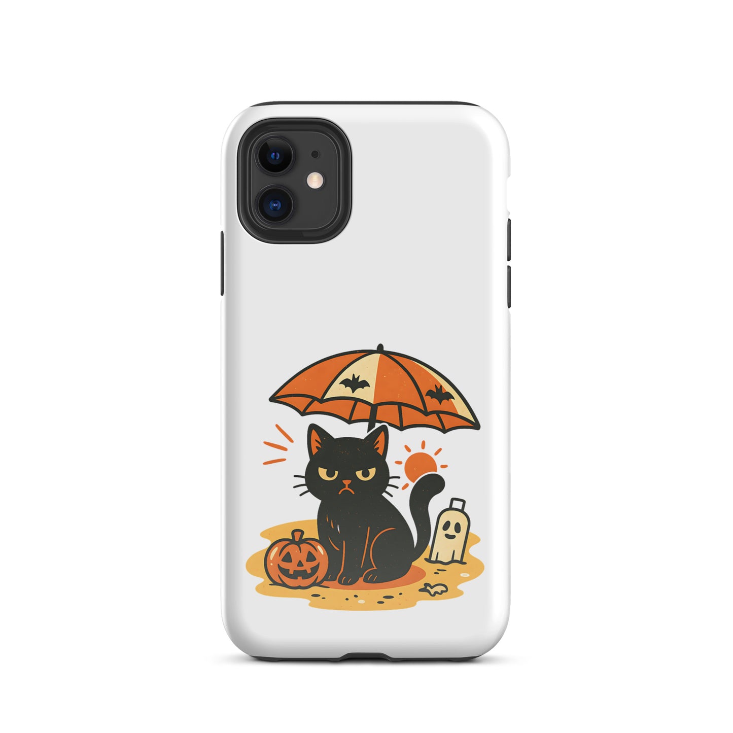 Summerween Grumpy Cat Tough iPhone Case – Spooky Shockproof Cover (11, 12, 13, 14, 15, 16, Pro, Pro Max)