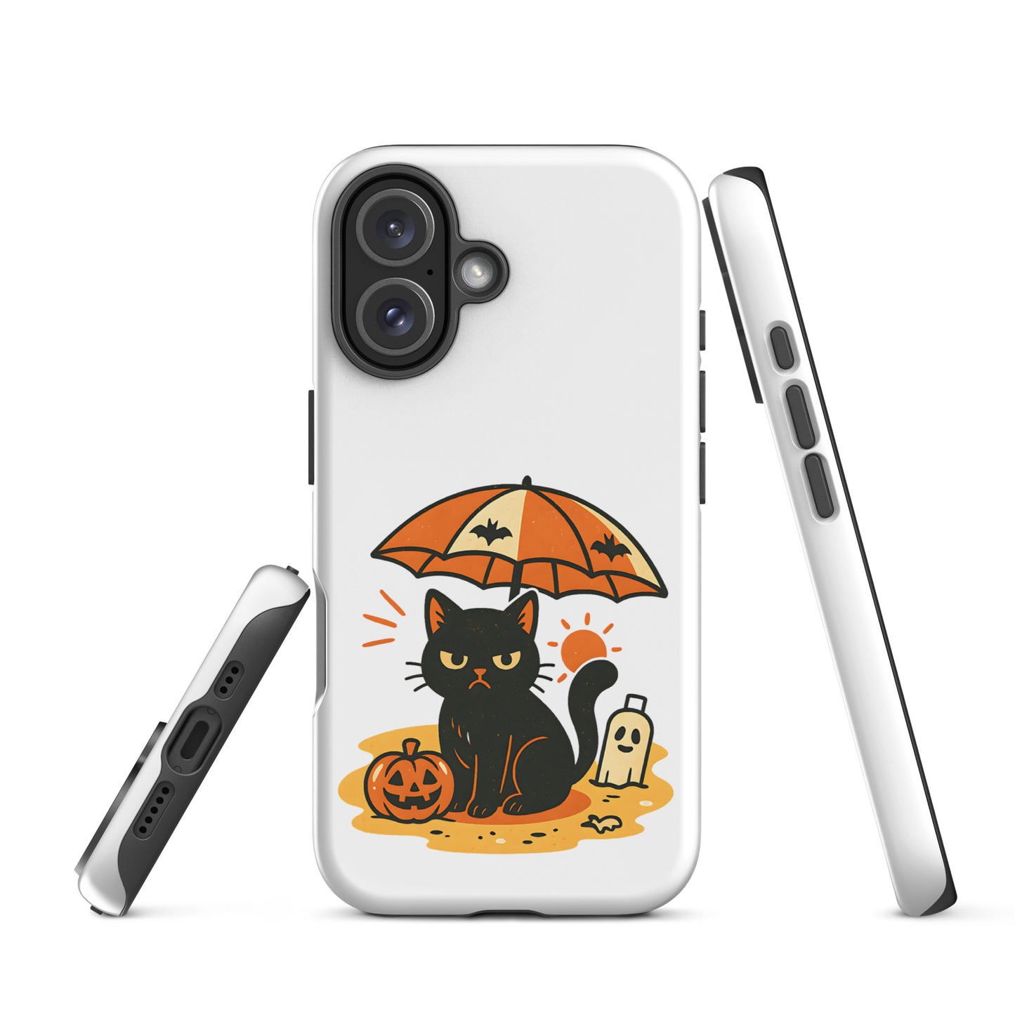Summerween Grumpy Cat Tough iPhone Case – Spooky Shockproof Cover (11, 12, 13, 14, 15, 16, Pro, Pro Max)