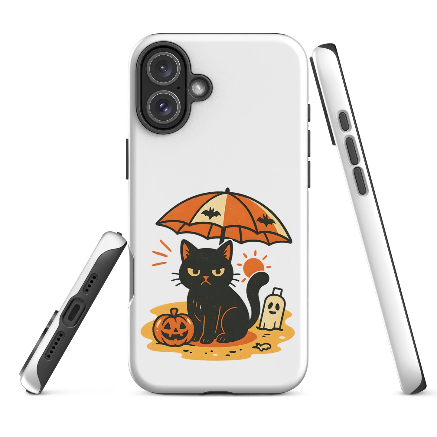 Summerween Grumpy Cat Tough iPhone Case – Spooky Shockproof Cover (11, 12, 13, 14, 15, 16, Pro, Pro Max)