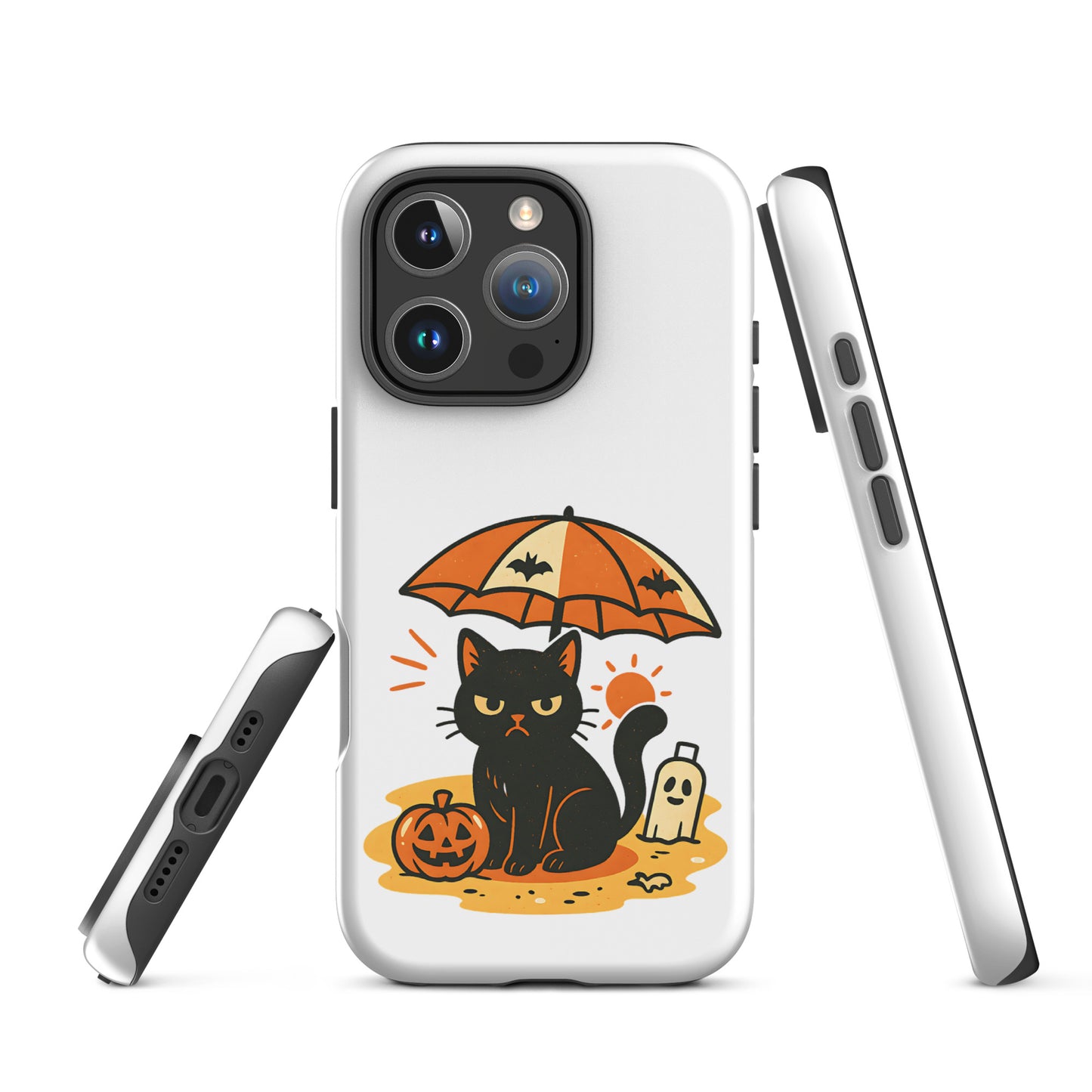 Summerween Grumpy Cat Tough iPhone Case – Spooky Shockproof Cover (11, 12, 13, 14, 15, 16, Pro, Pro Max)