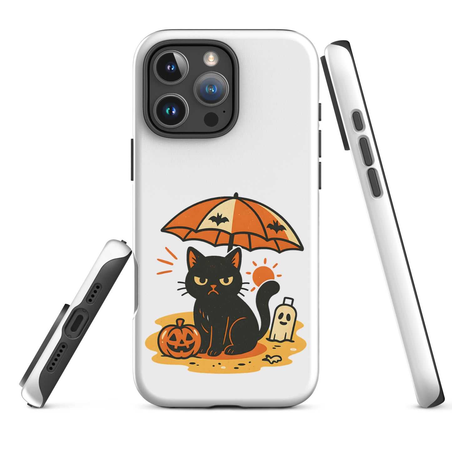 Summerween Grumpy Cat Tough iPhone Case – Spooky Shockproof Cover (11, 12, 13, 14, 15, 16, Pro, Pro Max)