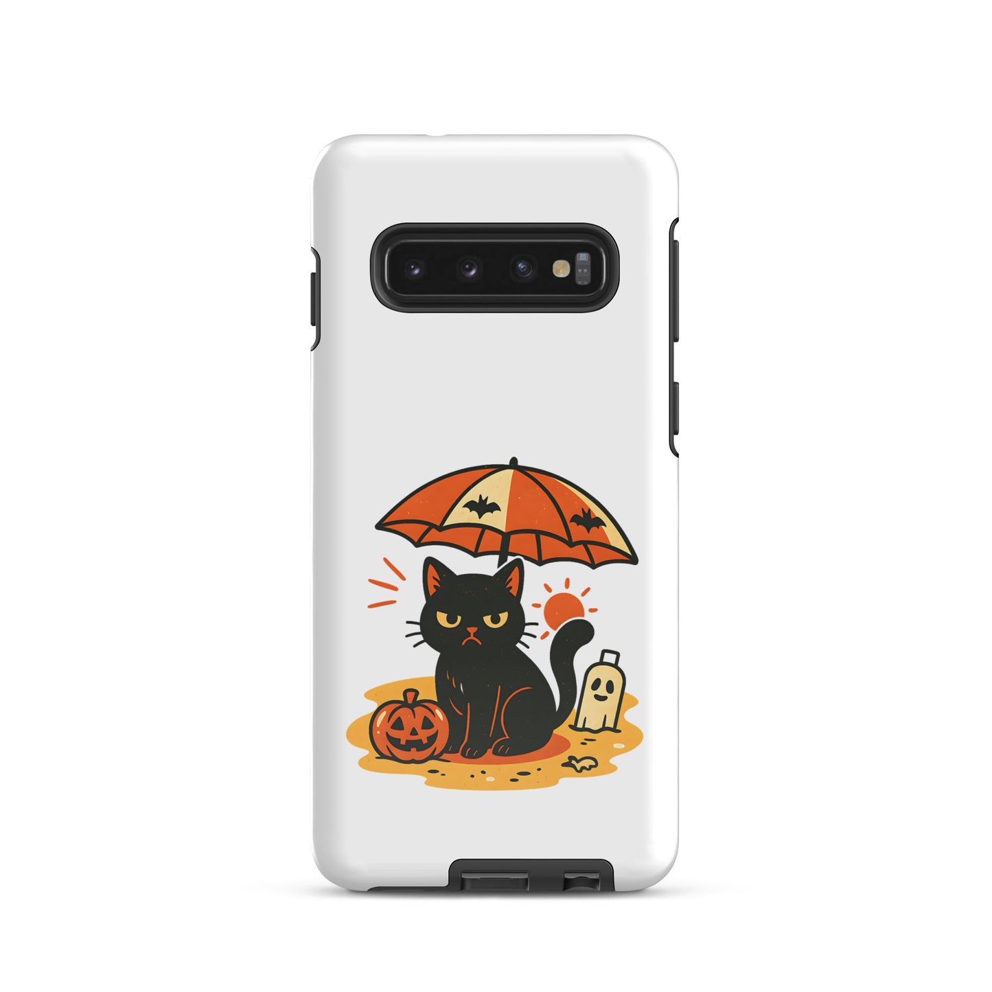 Summerween Grumpy Cat Tough Samsung Case – Shockproof Spooky Cover (S10 to S25 Ultra)