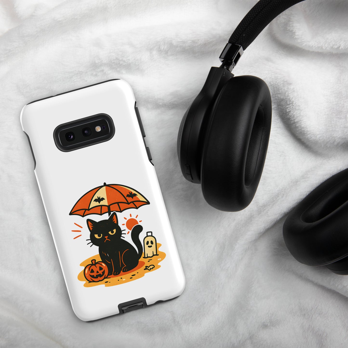 Summerween Grumpy Cat Tough Samsung Case – Shockproof Spooky Cover (S10 to S25 Ultra)