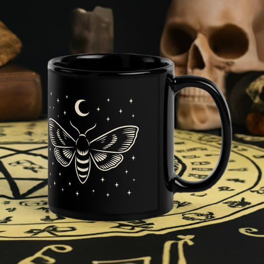 “Nocturne Familiar” Glossy Black Mug