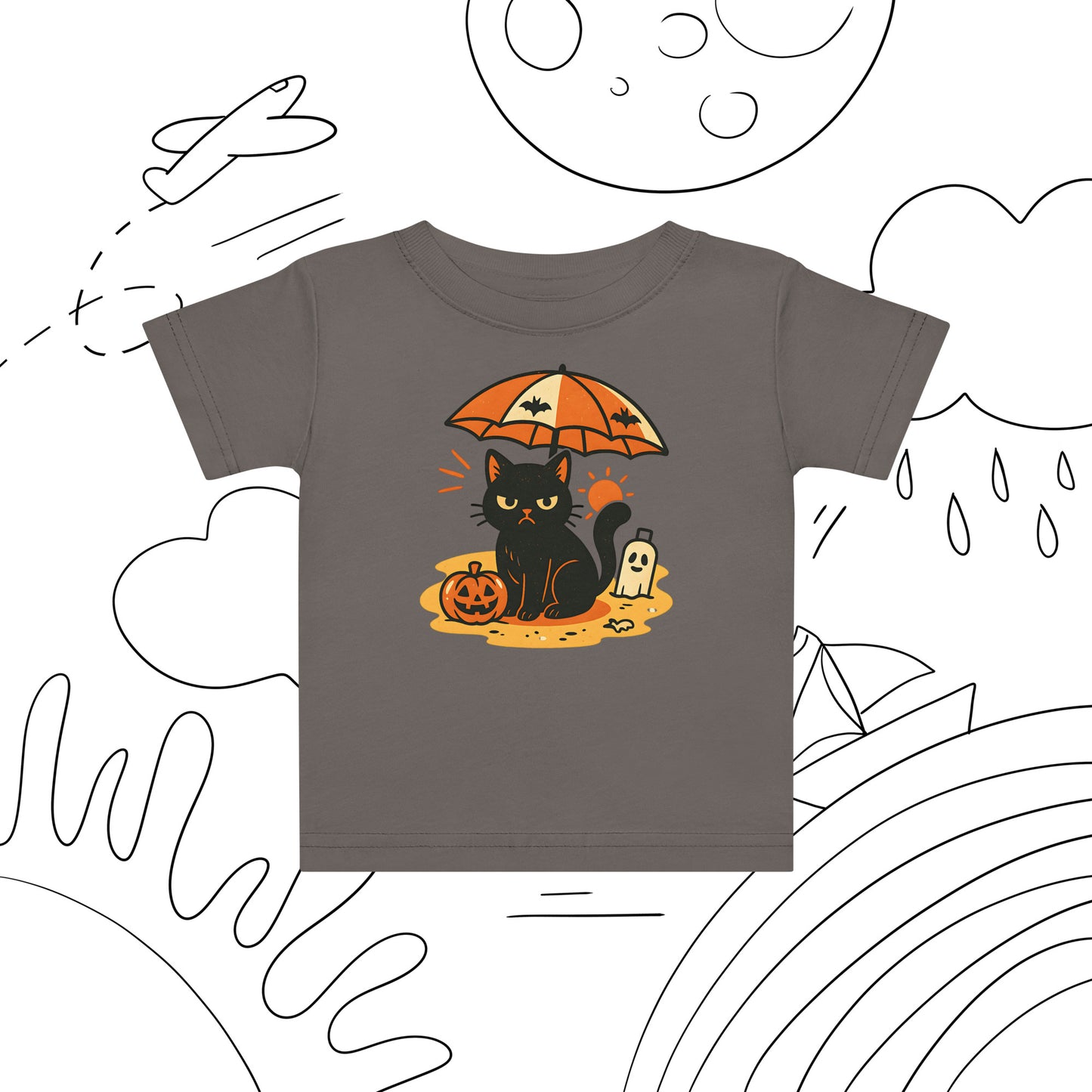 Summerween Grumpy Cat Baby Jersey T-Shirt – Spooky Halloween Infant Tee