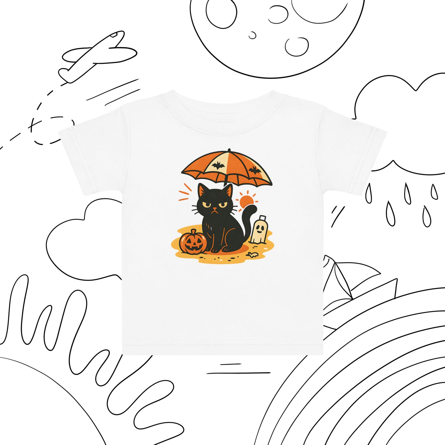 Summerween Grumpy Cat Baby Jersey T-Shirt – Spooky Halloween Infant Tee