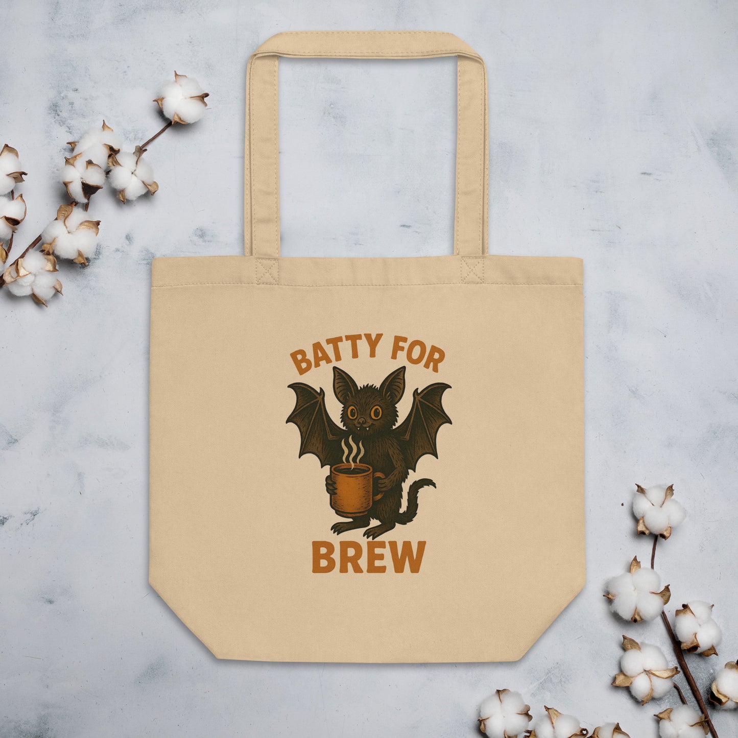 Batty for Brew Eco Tote Bag – Reusable Halloween Coffee Canvas Shopper
