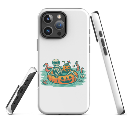 Summerween Skeleton iPhone 16 Pro Max Tough Case – Spooky Poolside Protection
