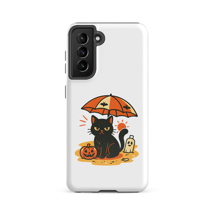Summerween Grumpy Cat Tough Samsung Case – Shockproof Spooky Cover (S10 to S25 Ultra)