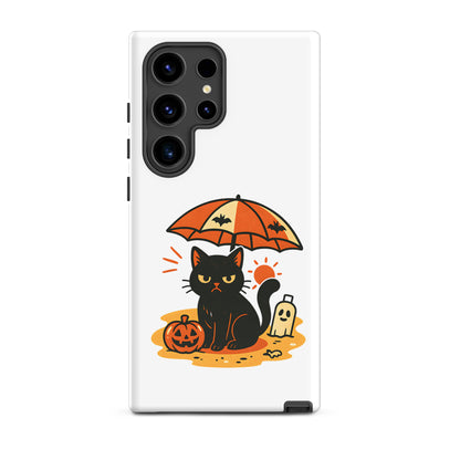 Summerween Grumpy Cat Tough Samsung Case – Shockproof Spooky Cover (S10 to S25 Ultra)