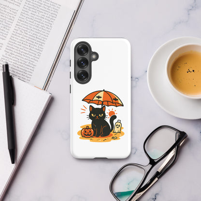Summerween Grumpy Cat Tough Samsung Case – Shockproof Spooky Cover (S10 to S25 Ultra)