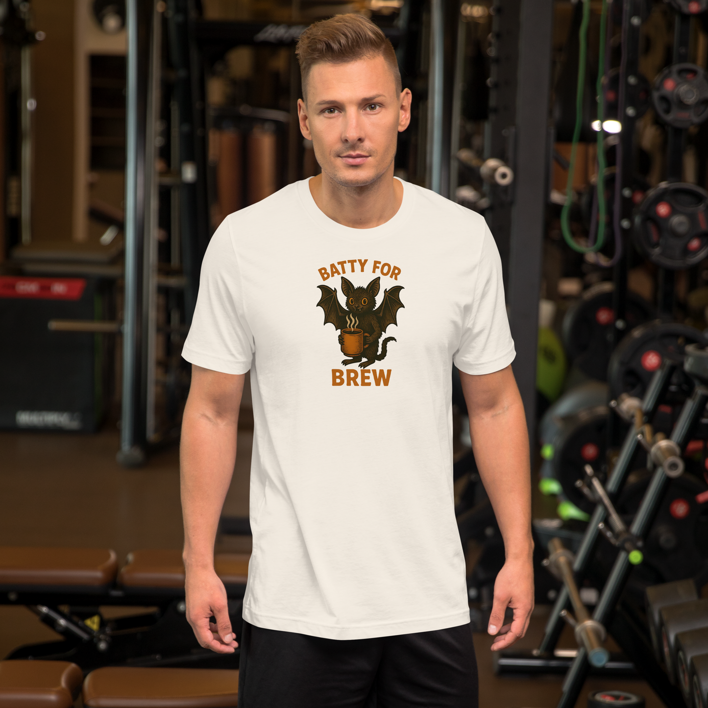 Batty for Brew Unisex T-Shirt – Halloween Coffee Graphic Tee