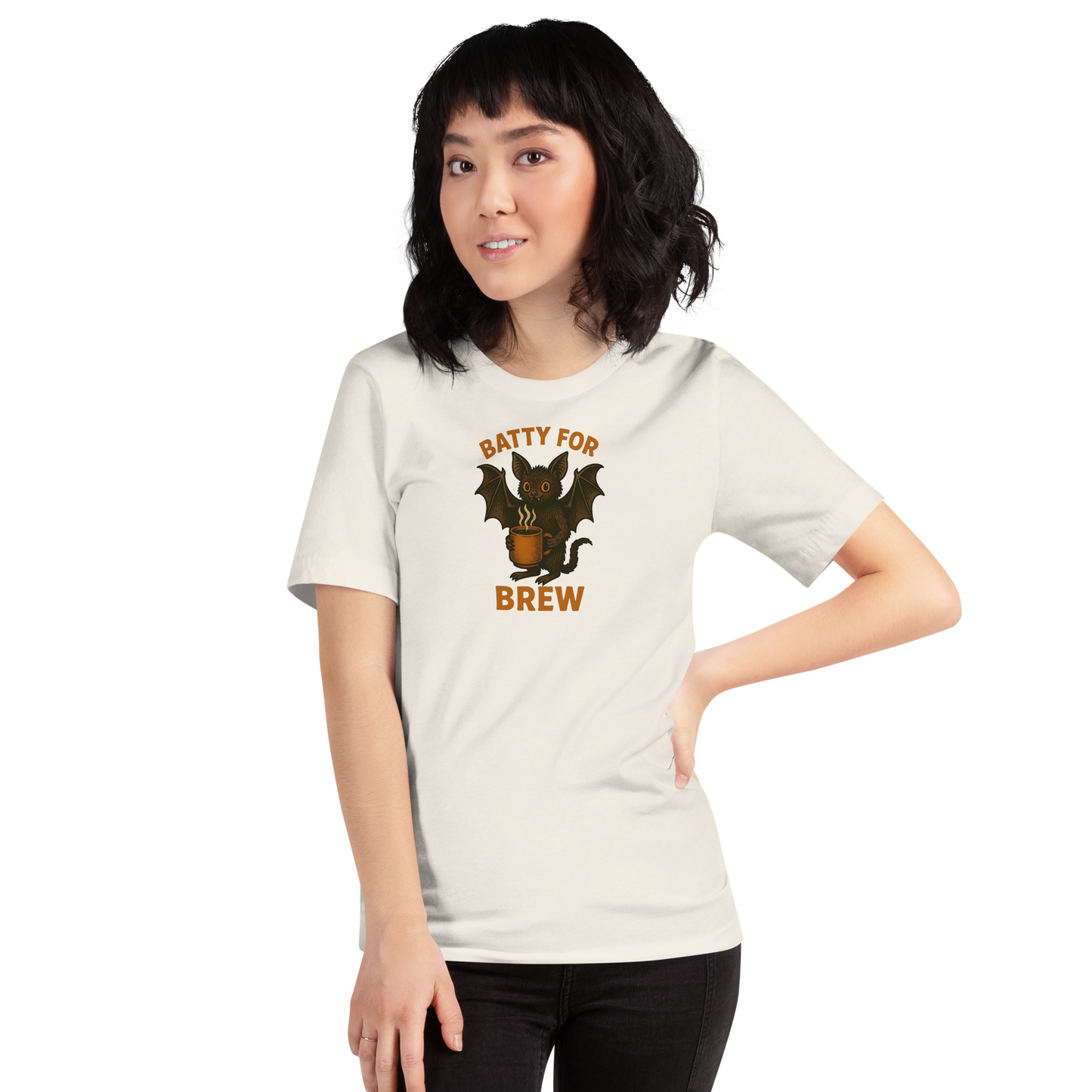 Batty for Brew Unisex T-Shirt – Halloween Coffee Graphic Tee