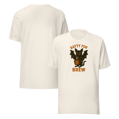 Batty for Brew Unisex T-Shirt – Halloween Coffee Graphic Tee
