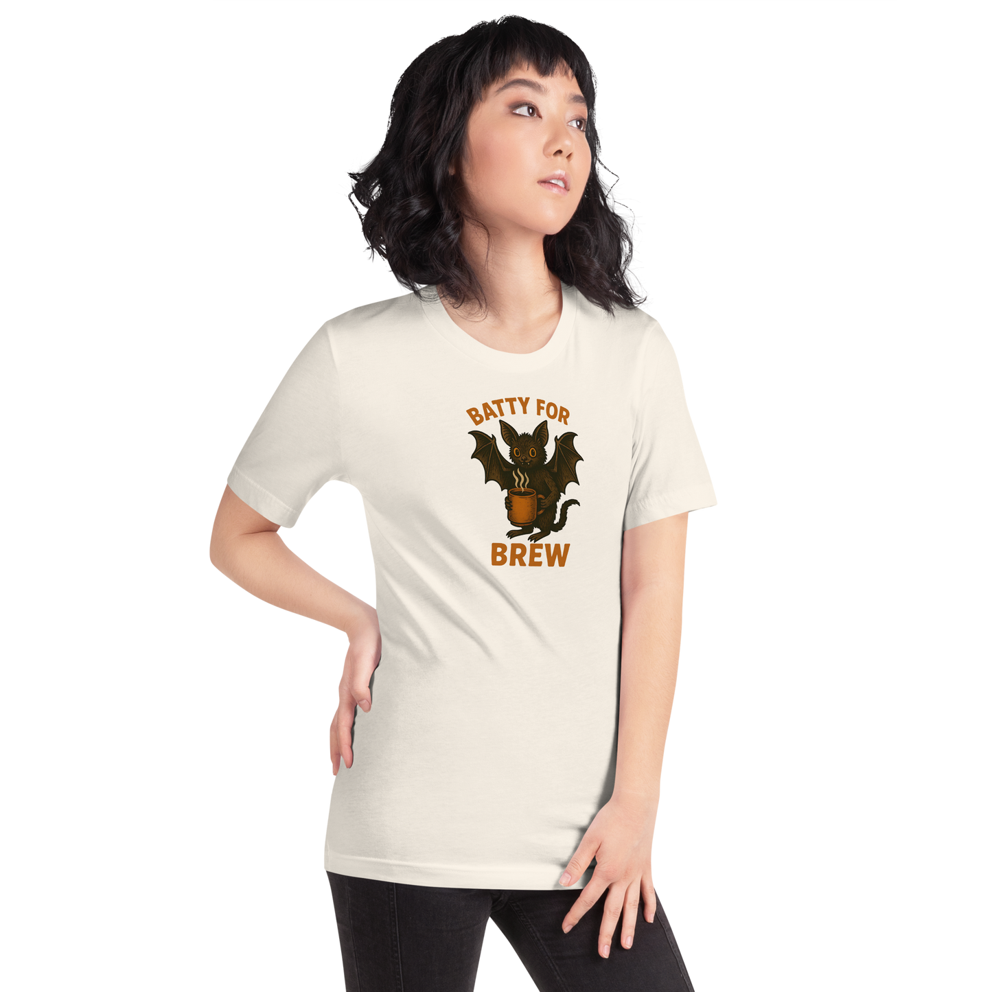 Batty for Brew Unisex T-Shirt – Halloween Coffee Graphic Tee