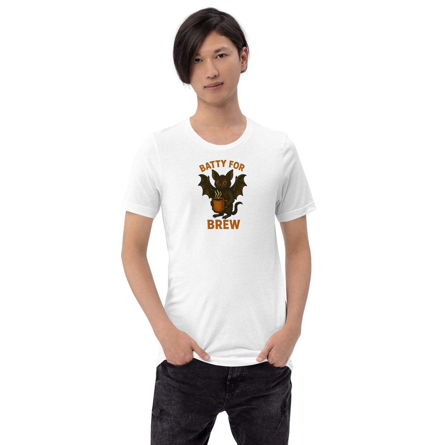 Batty for Brew Unisex T-Shirt – Halloween Coffee Graphic Tee