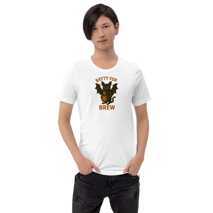Batty for Brew Unisex T-Shirt – Halloween Coffee Graphic Tee