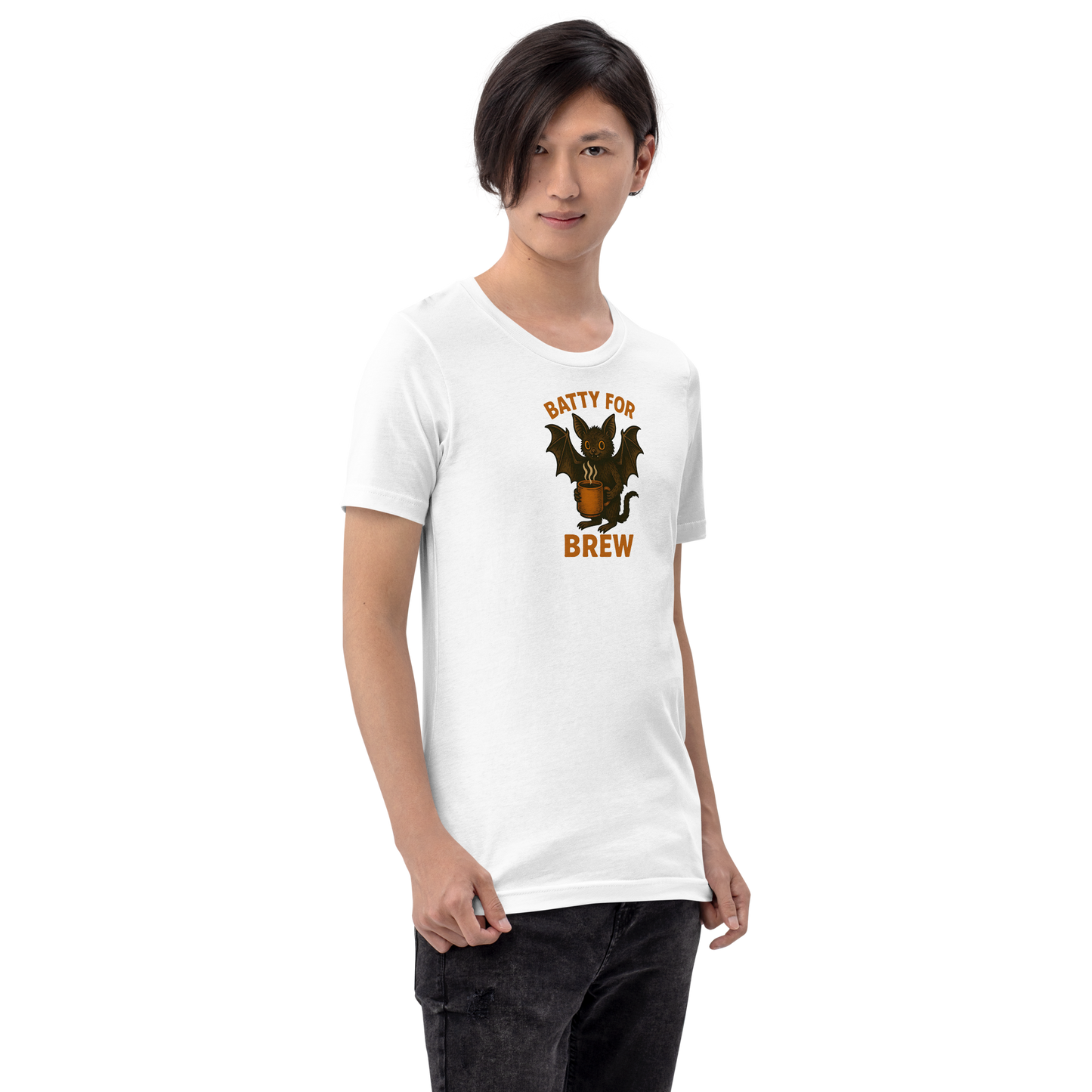 Batty for Brew Unisex T-Shirt – Halloween Coffee Graphic Tee
