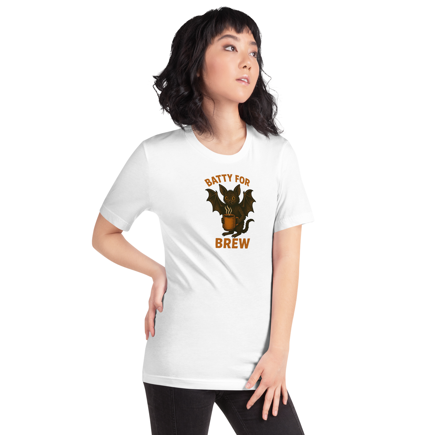 Batty for Brew Unisex T-Shirt – Halloween Coffee Graphic Tee