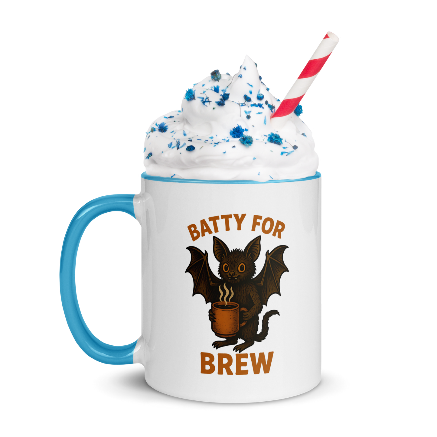 Batty for Brew Color Interior Mug – Halloween Coffee Cup (11oz, 15oz, Multiple Color Options)