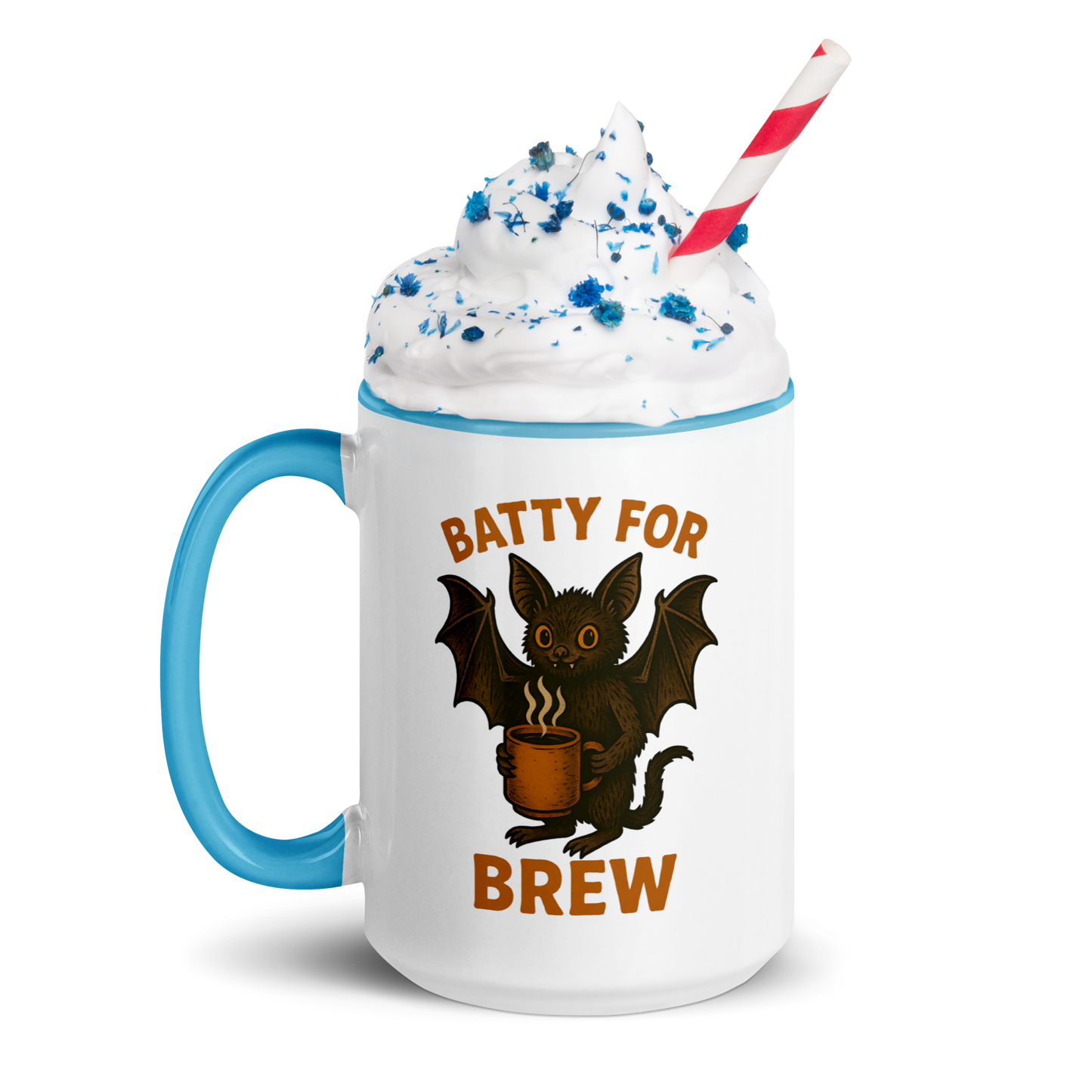 Batty for Brew Color Interior Mug – Halloween Coffee Cup (11oz, 15oz, Multiple Color Options)