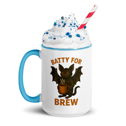 Batty for Brew Color Interior Mug – Halloween Coffee Cup (11oz, 15oz, Multiple Color Options)