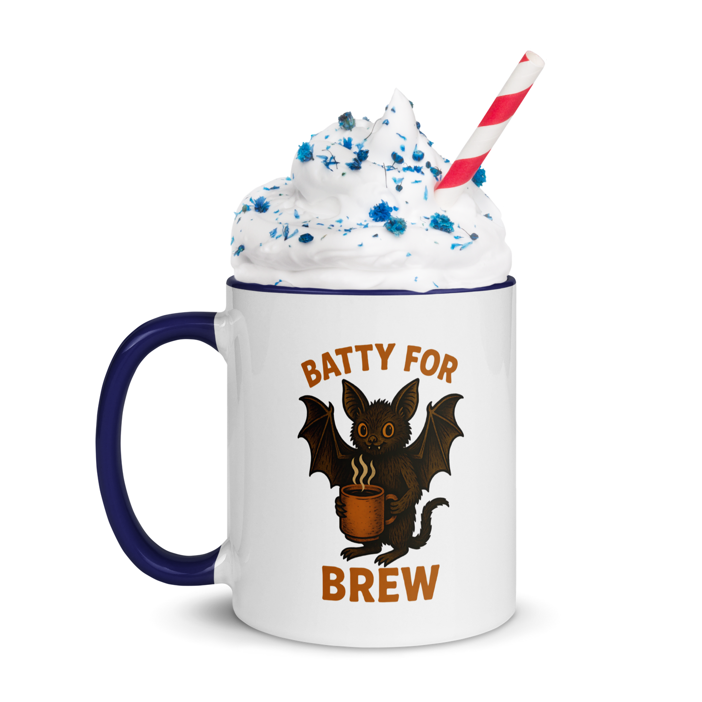 Batty for Brew Color Interior Mug – Halloween Coffee Cup (11oz, 15oz, Multiple Color Options)