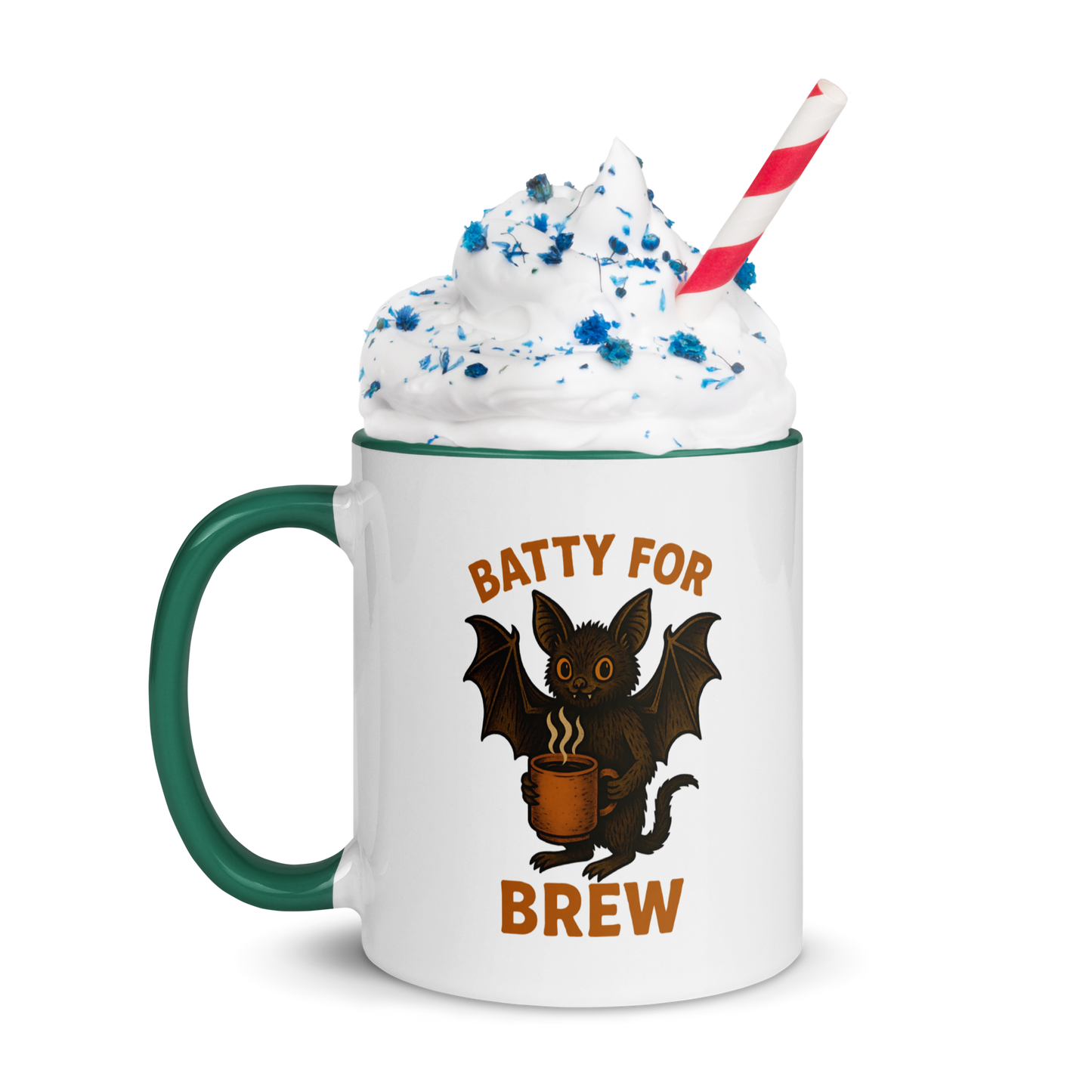 Batty for Brew Color Interior Mug – Halloween Coffee Cup (11oz, 15oz, Multiple Color Options)