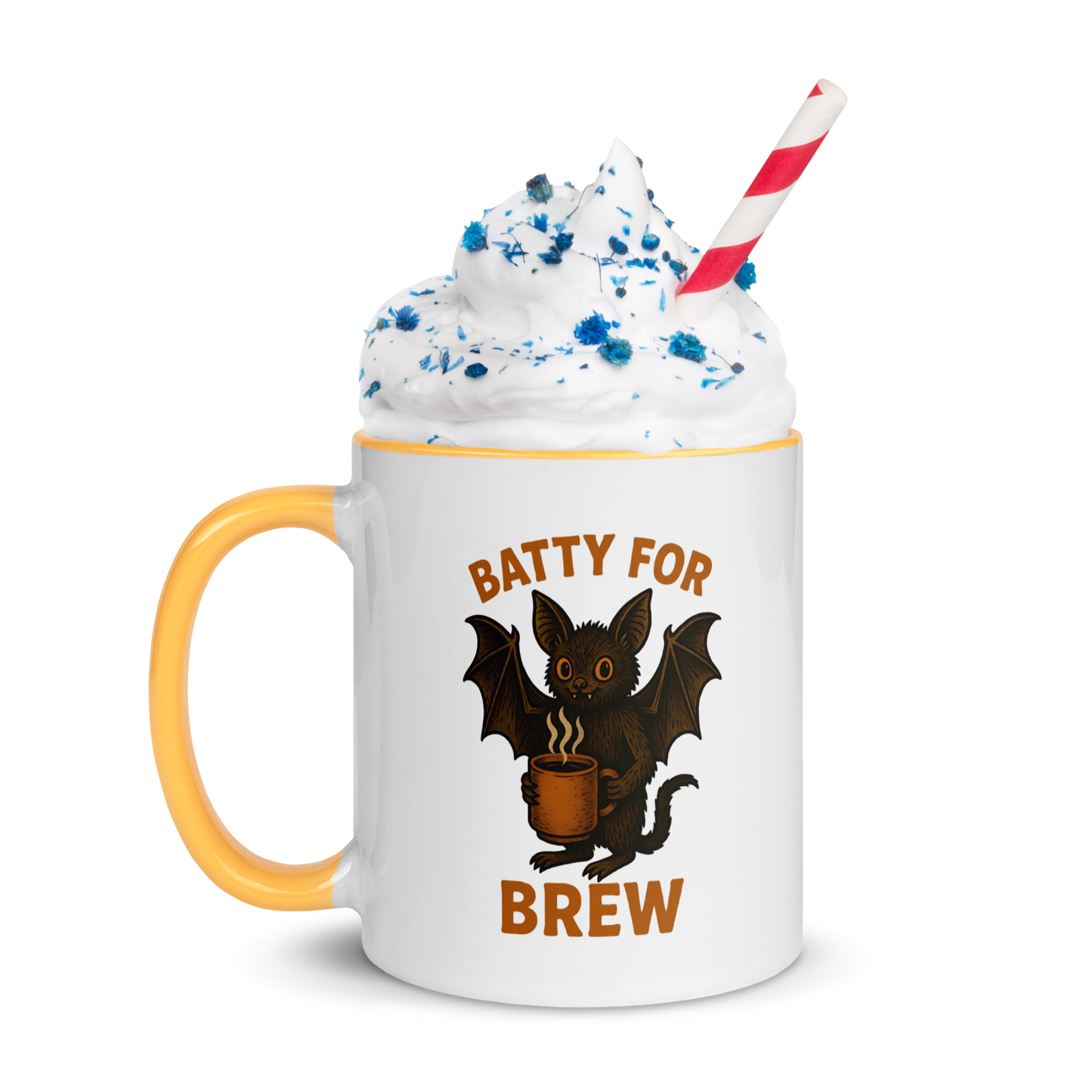 Batty for Brew Color Interior Mug – Halloween Coffee Cup (11oz, 15oz, Multiple Color Options)