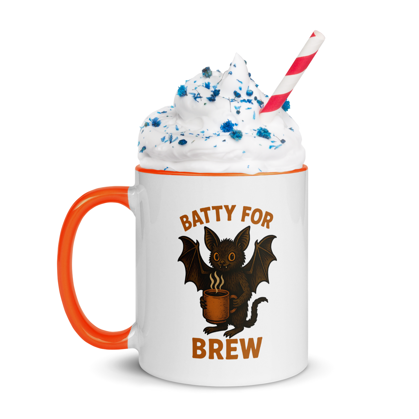Batty for Brew Color Interior Mug – Halloween Coffee Cup (11oz, 15oz, Multiple Color Options)