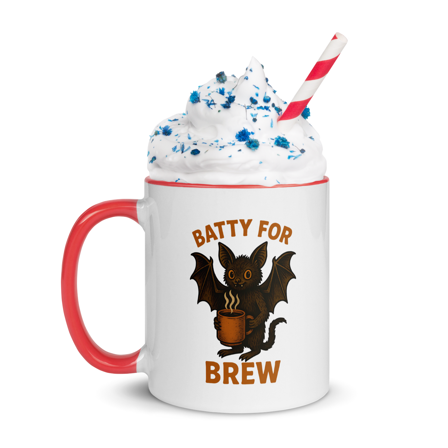 Batty for Brew Color Interior Mug – Halloween Coffee Cup (11oz, 15oz, Multiple Color Options)